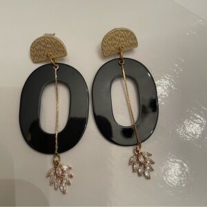 Elegant Black and Gold Earrings